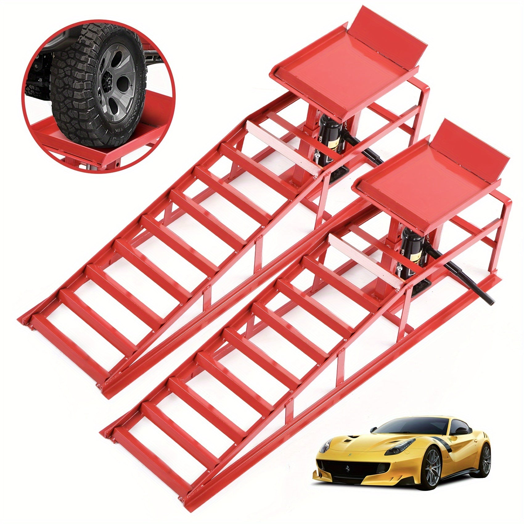 2 Pack Hydraulic Car Lift Ramps