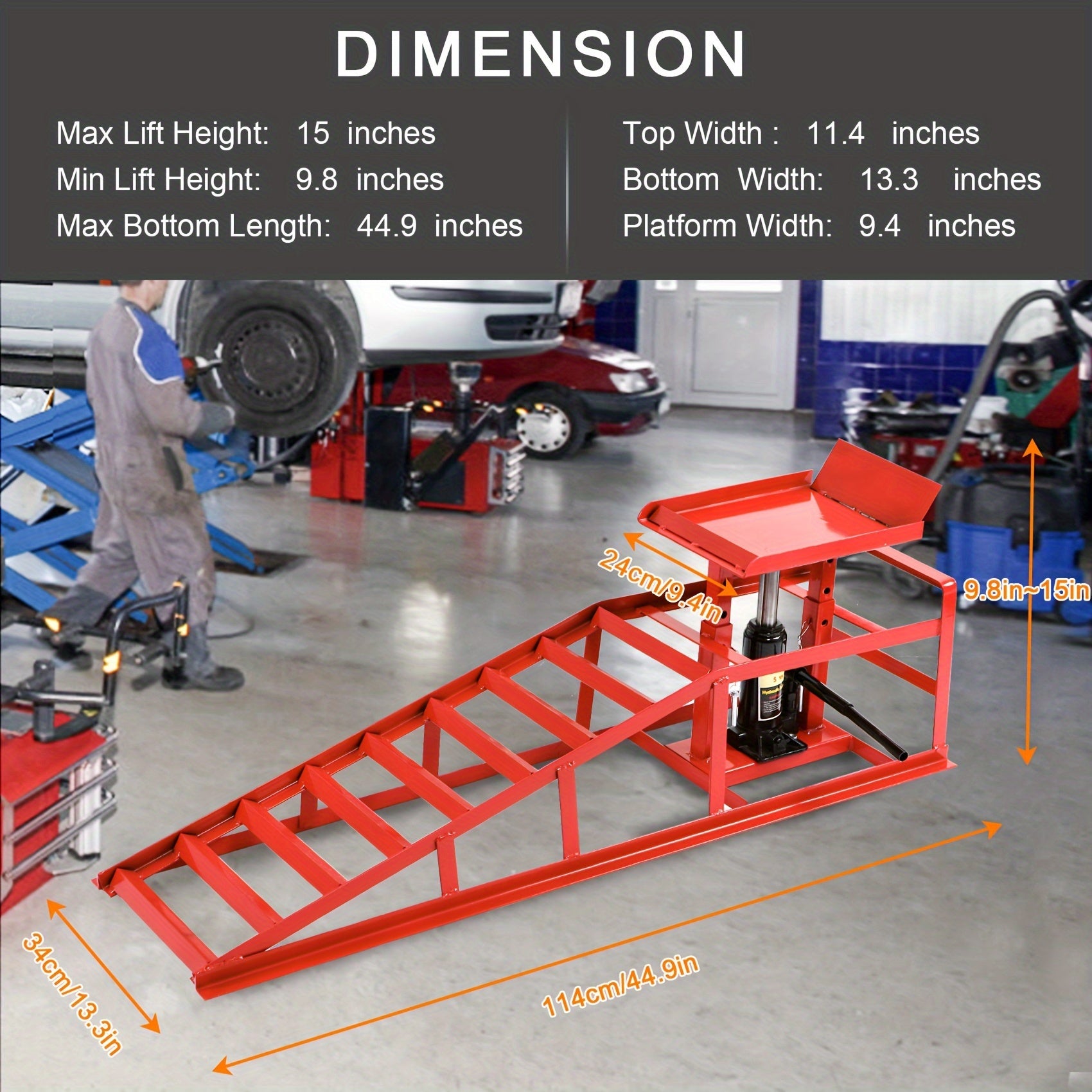 2 Pack Hydraulic Car Lift Ramps