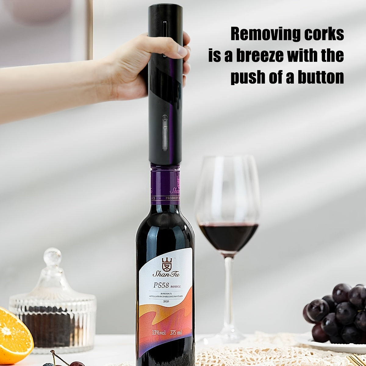 Electric Wine Opener Set with Foil Cutter