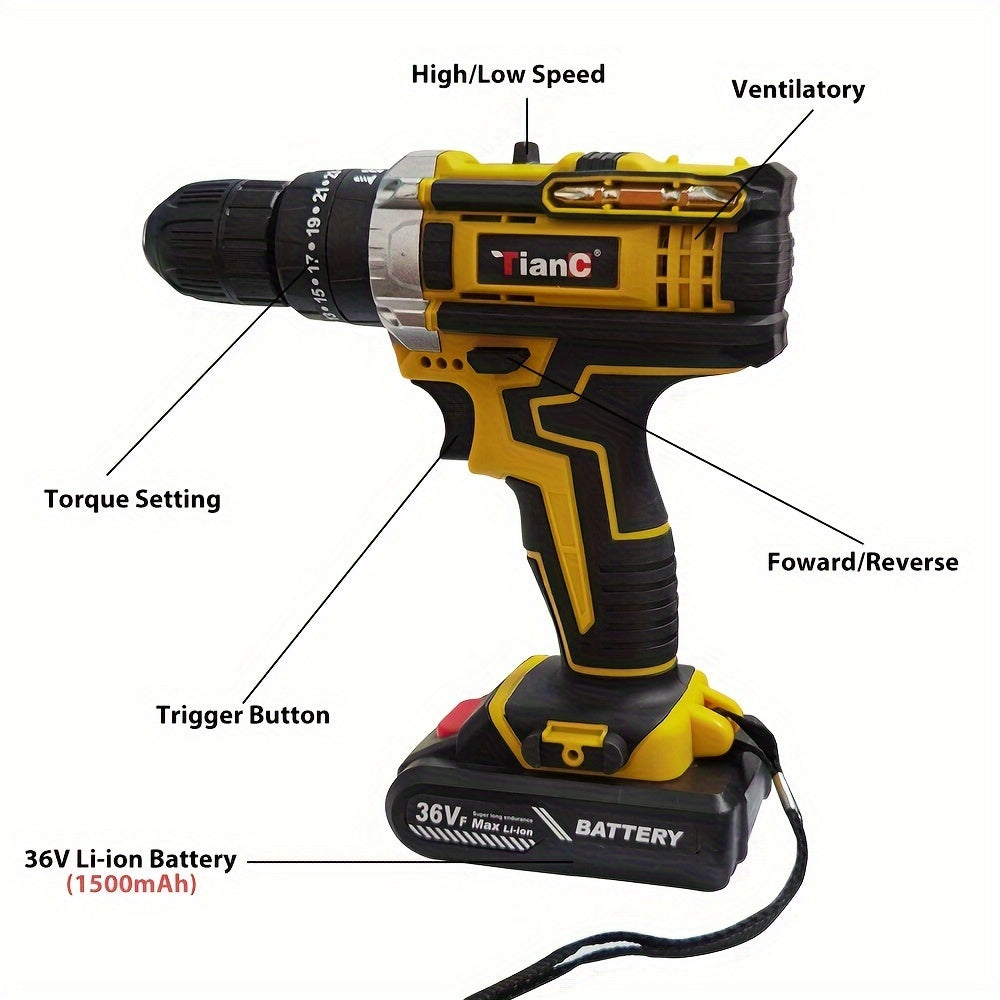 21V 1.5Ah Cordless Power Drill Set